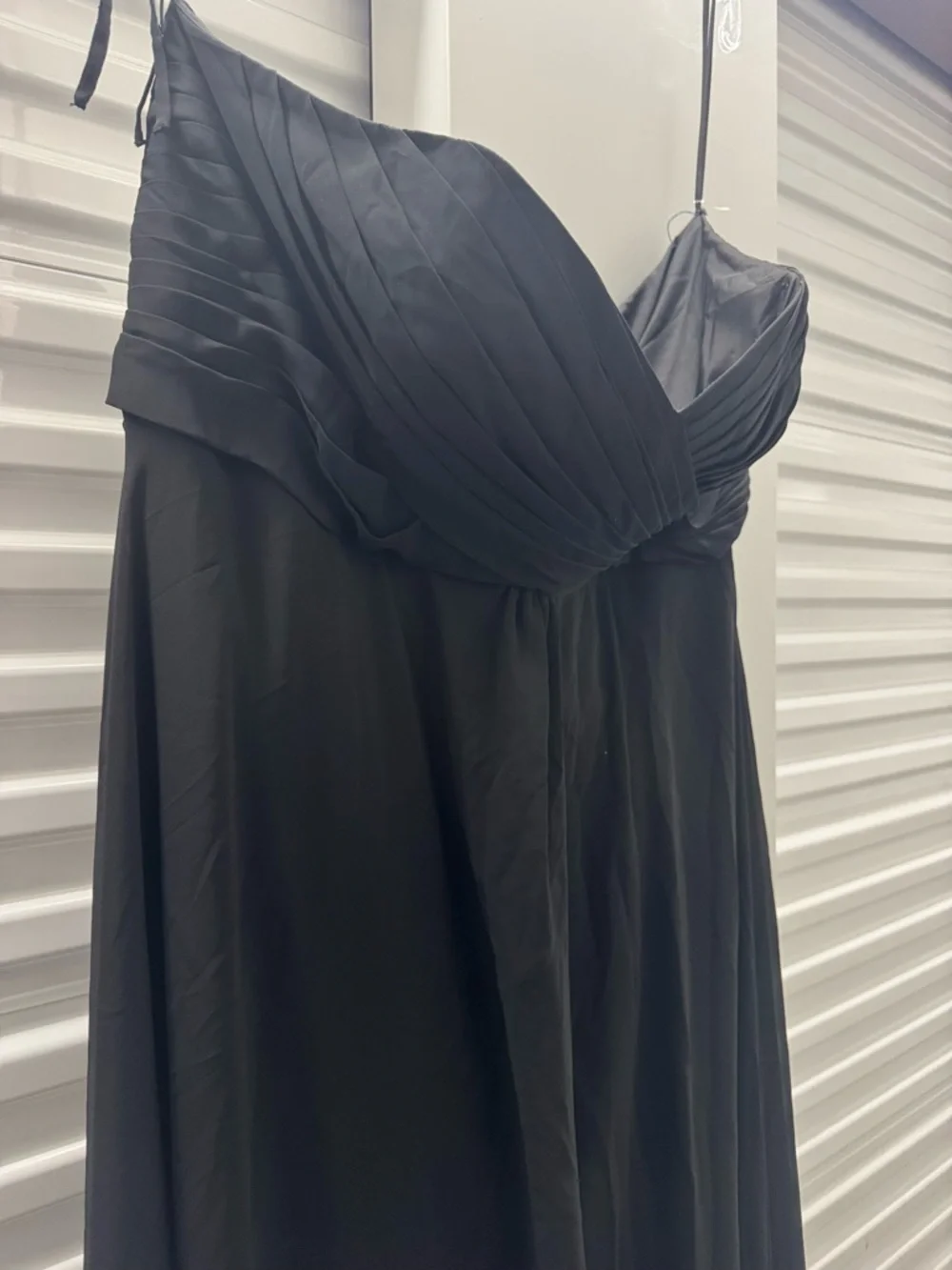 Strapless Black Chiffon Evening Dress - Picture 4 of 5